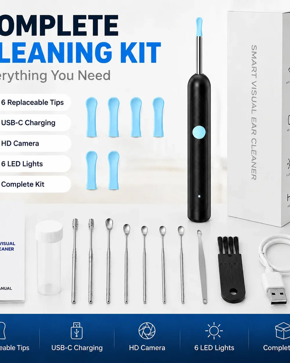 Smart Visual Ear Wax Remover with 1080P HD Camera