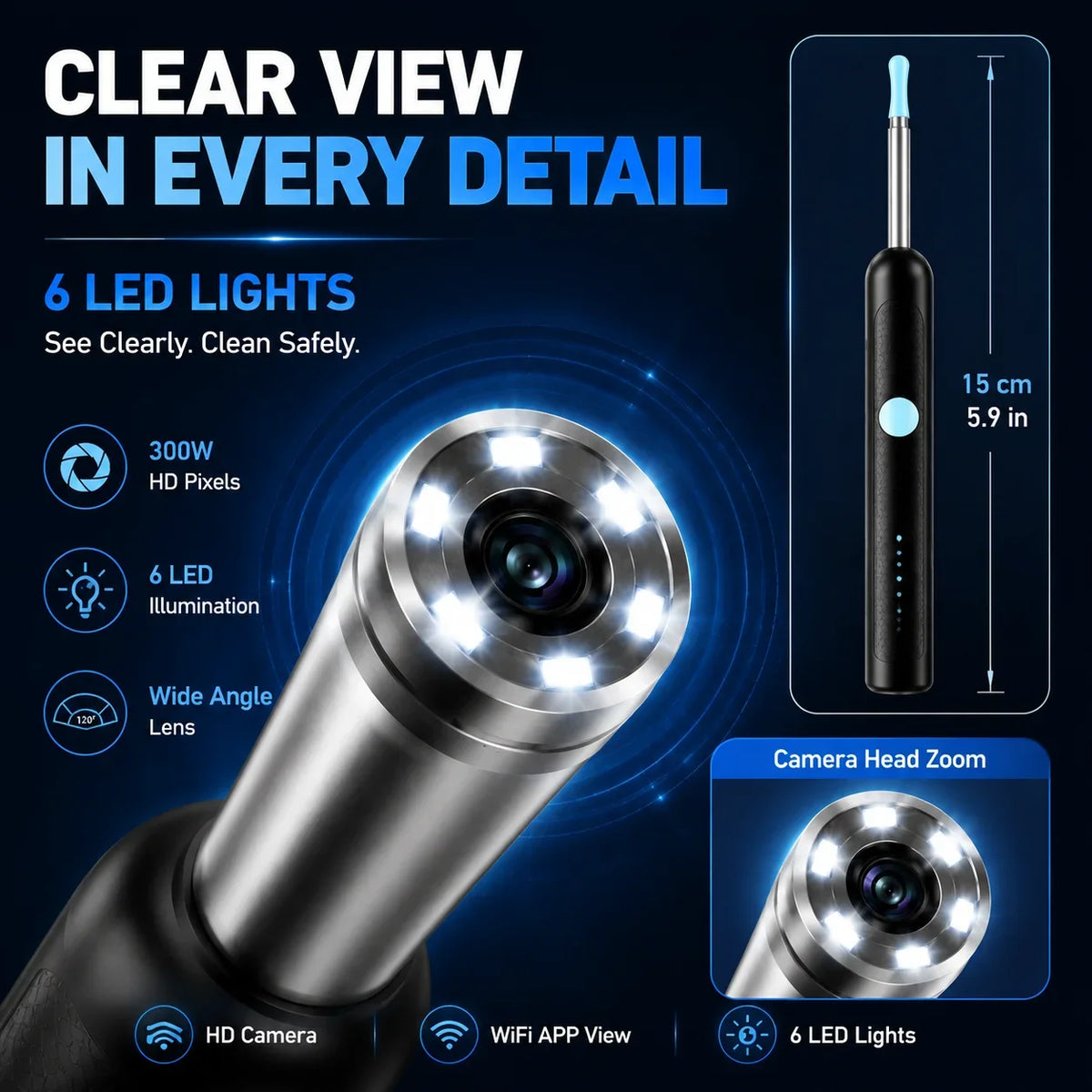 Smart Visual Ear Wax Remover with 1080P HD Camera